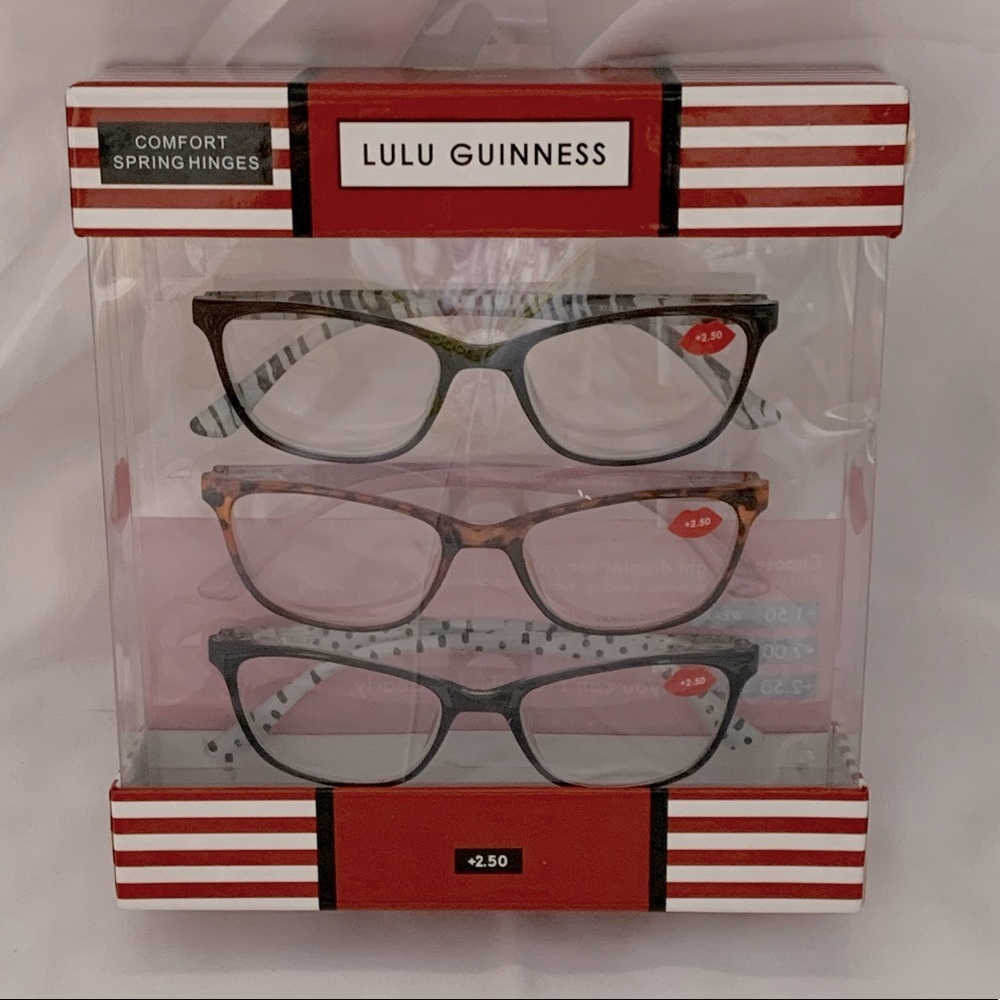 NIB Lulu Guinness London Readers. 3 Pack.